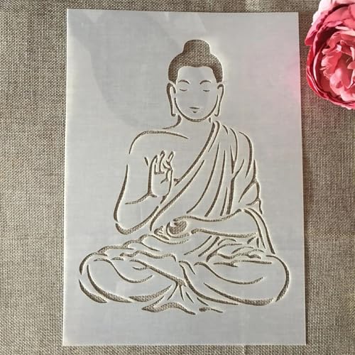 Schablonen zum Malen, A4, 29 cm, Buddha-Patriarch, wiederverwendbare Schablone zum Malen auf Holz, Wand, Stoff, Stein, Stoff, Schild, DIY-Kunstprojekten von JUDUOYANXIAN