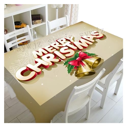 JUFKGBAR Tischdecke Weihnachten Frohe Weihnachten Anti-Flecken Tischdecke Wohnzimmer Kaminsims Neujahr Dekoration Tischdecke Outdoor Picknick Matte Urlaub Geschenk(3,70x70cm27x27inch) von JUFKGBAR