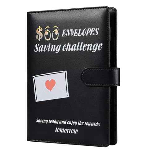 JUFUM Challenge Book to Save 5.050 Valentinstag Sparbudget Binder mit Geldumschlägen Schwarz 1 Set von JUFUM