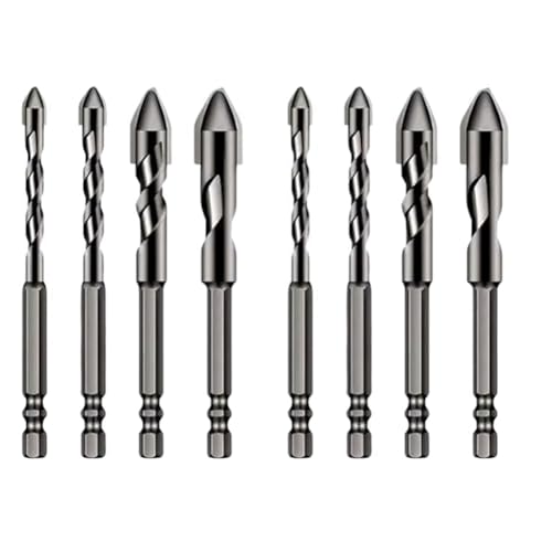 JUFUM Hochfester Exzenter-TwistDrill Bit, 8 Stück, hochfester Schrägkopf-Exzenterbohrer, für Glas/Fliesen/Holz von JUFUM