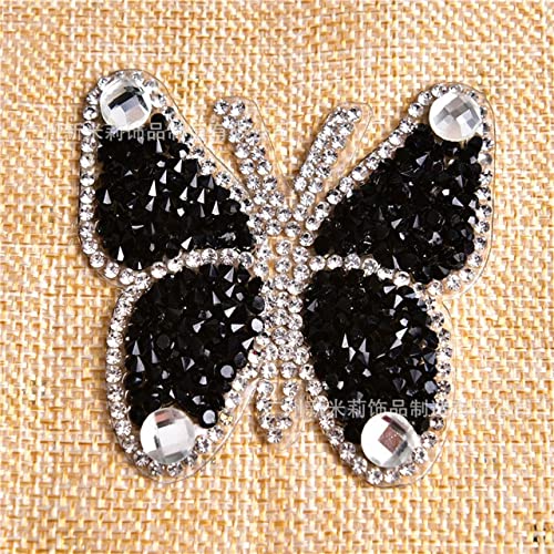 JUJING Diamantmalerei Funkelnder Schmetterling Patch Kostüm Diamant Strass Eisen Applique Strickkleid von JUJING