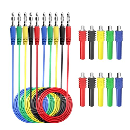 JUJNE Testkabel-Set für Multimeter, Sicherheitsbohrsonde, Bananenstecker, 4 mm, Krokodilklemmen, Edelstahlnadel, Auto-Werkzeugset von JUJNE