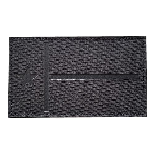 Big 12,7 x 7,6 cm Infrarot IR Texas Lone Star State Flag Fastener Patch Hakenverschluss Rückseite (schwarz) von JUJUPUPS