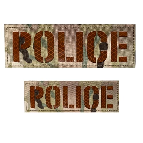 Po1lice Reflektierende Rückwand Po1lice Patch mit Klettverschluss, 1 klein und groß (MC-Braun), 2 Stück von JUJUPUPS