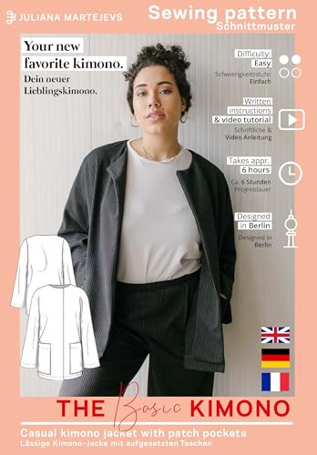 Schnittmuster Cardigan Kimono Blazer Damen (Gr. XS-XXXL) Papierschnittmuster mit Nähanleitung zum Nähen von JULIANA MARTEJEVS