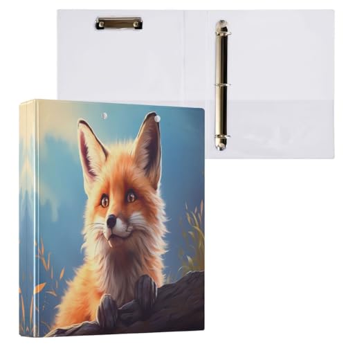 JUMBEAR 3-Ringbuch für Briefgröße (27,9 x 21,6 cm), Papier, runder Ringbuch-Organizer mit Klemmbrett, Klemmbrett für Schule und Bürobedarf, Fuchs von JUMBEAR