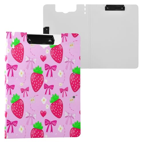 JUMBEAR Aquarell-Klemmbrett mit Erdbeeren, A4 mit Doppel-Clips, faltbares Klemmbrett mit Abdeckung, leicht, persönlicher Organizer, geeignet für Krankenhaus, Büro, Schule, Geschäft, Klassenzimmer JUMBEAR Aquarell-Klemmbrett mit Erdbeeren, A4 mit Doppel-Clips, faltbares Klemmbrett mit Abdeckung, leicht, persönlicher Organizer, geeignet für Krankenhaus, Büro, Schule, Geschäft, Klassenzimmer von JUMBEAR