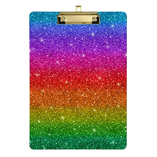 JUMBEAR Klemmbrett, bunte Glitzer-Textur, Briefgröße, nachfüllbar, PVC-Brett mit Clip, Hartfaserplatte für A4-Papiere, Büroarbeiter, Schule, 31,8 x 22,9 cm von JUMBEAR