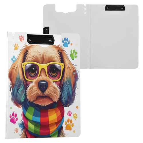 JUMBEAR Klemmbrett mit Brille und Schal, A4, mit Doppel-Clips, faltbares Klemmbrett mit Abdeckung, leichter persönlicher Organizer, geeignet für Krankenhaus, Büro, Schule, Geschäft, Klassenzimmer JUMBEAR Klemmbrett mit Brille und Schal, A4, mit Doppel-Clips, faltbares Klemmbrett mit Abdeckung, leichter persönlicher Organizer, geeignet für Krankenhaus, Büro, Schule, Geschäft, Klassenzimmer von JUMBEAR