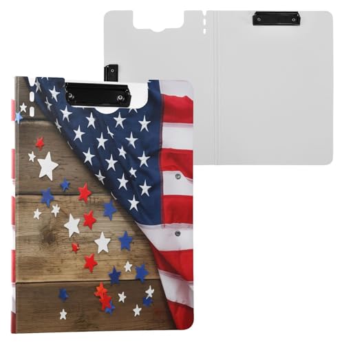 JUMBEAR Klemmbrett mit amerikanischer Flagge, A4 mit Doppel-Clips, faltbares Klemmbrett mit Abdeckung, leicht, persönlicher Organizer, geeignet für Krankenhaus, Büro, Schule, Geschäft, Klassenzimmer JUMBEAR Klemmbrett mit amerikanischer Flagge, A4 mit Doppel-Clips, faltbares Klemmbrett mit Abdeckung, leicht, persönlicher Organizer, geeignet für Krankenhaus, Büro, Schule, Geschäft, Klassenzimmer von JUMBEAR