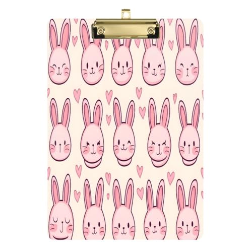 JUMBEAR Lovely Rabbits Klemmbretter, 31,8 x 22,9 cm, A4 Standard-Klemmbrett mit Metallclip, Büro-Klemmbretter für Krankenschwestern, Studenten, Büro von JUMBEAR