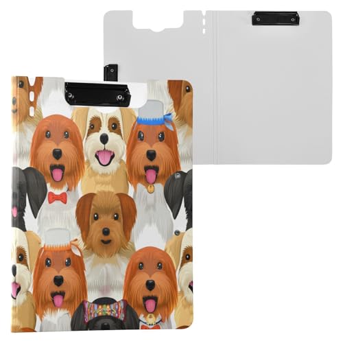 JUMBEAR Niedliches Cartoon-Hunde-Klemmbrett A4 mit Doppel-Clips, faltbares Klemmbrett mit Abdeckung, leichter persönlicher Organizer, geeignet für Krankenhaus, Büro, Schule, Geschäft, Klassenzimmer JUMBEAR Niedliches Cartoon-Hunde-Klemmbrett A4 mit Doppel-Clips, faltbares Klemmbrett mit Abdeckung, leichter persönlicher Organizer, geeignet für Krankenhaus, Büro, Schule, Geschäft, Klassenzimmer von JUMBEAR