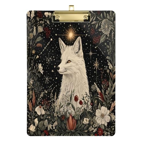 JUMBEAR White Fox Klemmbretter, 31,8 x 22,9 cm, A4 Standard-Klemmbrett mit Metallclip, Büro-Klemmbretter für Krankenschwestern, Studenten, Büro von JUMBEAR