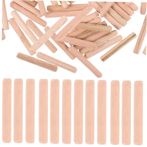 JUMPLAWN 1 Beutel Holzdübelstangen Holzhandwerk Dübelstangen Sticks DIY Bastelmöbel Accessoires (6x40 Mm) von JUMPLAWN