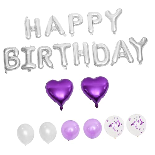 JUMPLAWN 1 Satz Geburtstagsballon-Set ballons balloons gasballon Geburtstagsdekoration Alles zum Geburtstag Dekorationen für Mädchen 60. Geburtstag Dekorationen Frauen Emulsion Violett von JUMPLAWN