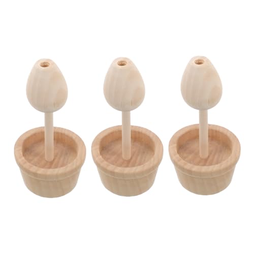 JUMPLAWN 1 Set Unlackierte Holzpilze, Einfarbig, Unbemalt, Pilz-mini-pilzfiguren Aus Holz Für Diy-kunsthandwerksprojekte, Diy-malerei, Heimschreibtisch, Bücherregale, Ornamente von JUMPLAWN