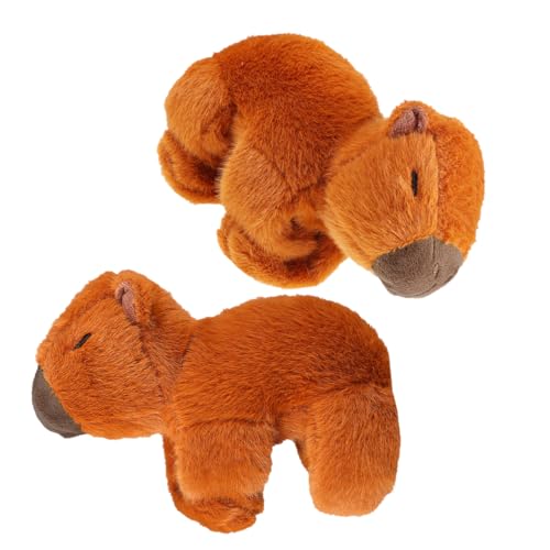 JUMPLAWN 2St Capybara-Puppe für lustige plüsch kissen Clownhut süßes Autozubehör Ghee- Capybara süß kleine Plüsch -Capybara -Puppe Tuch Light Brown von JUMPLAWN