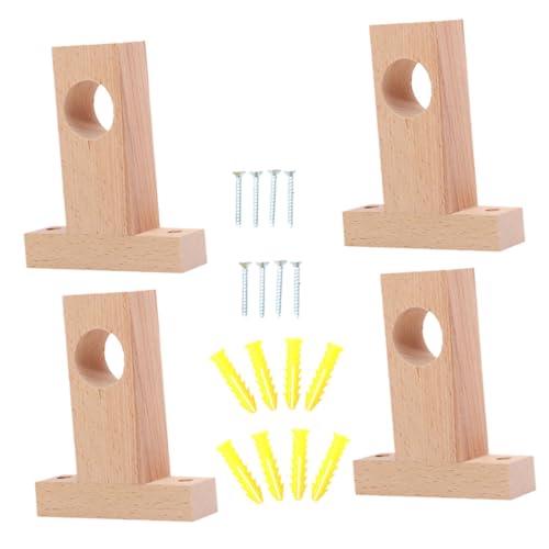 JUMPLAWN 4Stücke Holz Gardinenstangen Halterungen Robuste und Langlebige Vorhangstangenhalter für Einfache Montage und Sicheren Halt für Verschiedene Gardinenstangenarten JUMPLAWN 4Stücke Holz Gardinenstangen Halterungen Robuste und Langlebige Vorhangstangenhalter für Einfache Montage und Sicheren Halt für Verschiedene Gardinenstangenarten von JUMPLAWN