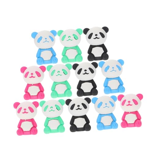 JUMPLAWN Cartoon Panda Radiergummi Lustige Panda Radierer Für Geschenkidee Für Kindergarten Und Feste Zufällige Farben Kautschuk Deko Für Schulbedarf von JUMPLAWN