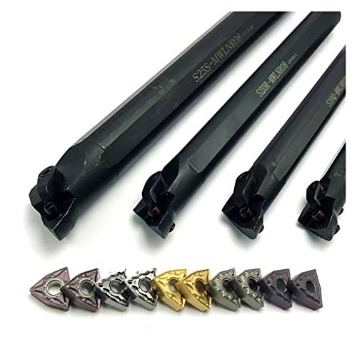 JUN-STORE 1PCS Interne Drehen Werkzeughalter + 10PCS Hartmetall-Einsatz Drehmaschine Werkzeug Schneidwerkzeug SENMIAO-TH (Winkel: S25S-MWLNL08, Schaftdurchmesser: 40mm) von JUN-STORE