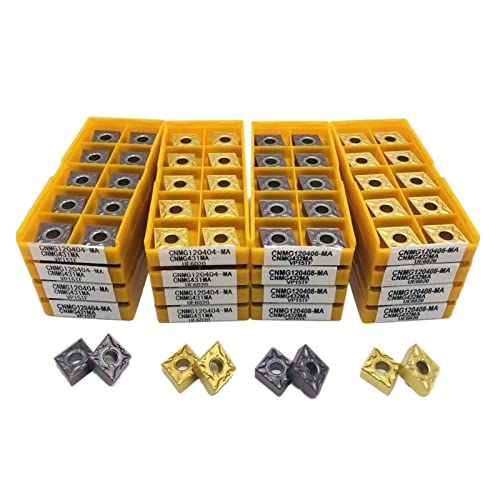 JUN-STORE SENMIAO-TH Carbide CNC Schneidwerkzeug (Winkel 100pcs, Einsteckbreite (mm): CNMG120404 US735) von JUN-STORE