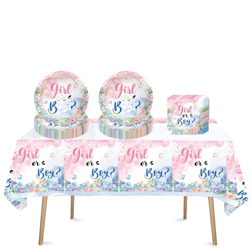 Partygeschirr Set, Partygeschirr, Party Zubehör Party Dekoration Kindergeburtstag Deko, für Kinder Geburtstagsfeier Deko Tisch Geburtstag Set für Kinder Mädchen Jungen (Offenlegung der Geschlechter) von JUNBAOYYDS