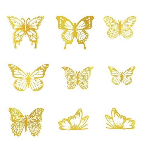 27 Stück Schmetterlings-Kuchendekorationen, 3D-Laser-Schmetterlings-Kuchenaufsätze, Schmetterlings-Cupcake-Aufsätze zum Geburtstag, Geburtstag von JUNCHUANG