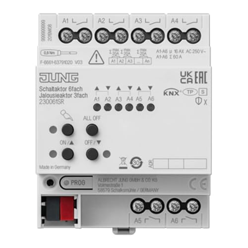 Schaltantrieb/Rollläden KNX 6/3F (Referenz: Jung 230061SR) von JUNG