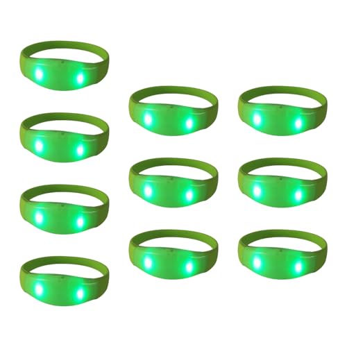 JUNNASALIKER 10 Stück Bunte LED Armbänder Leuchtende Armbänder Für Geburtstage Und Raves Blinkende Armbänder Party Zubehör von JUNNASALIKER