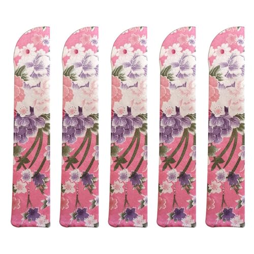 JUNNASALIKER Set Mit 5 Vintage Handfächern Tragetasche Faltfächer Aufbewahrungstasche Chinesische Handfächer Blumen Seide Taschen Geschenk von JUNNASALIKER