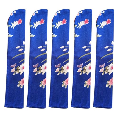 JUNNASALIKER Set Mit 5 Vintage Handfächern Tragetasche Faltfächer Aufbewahrungstasche Chinesische Handfächer Blumen Seide Taschen Geschenk von JUNNASALIKER