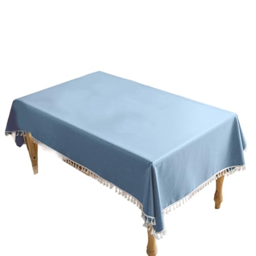 JUNNASALIKER Tischdecke Mit Quasten Tischdecke Aus Baumwollleinen Für Und Restaurant Tischdecken 89 9 X 139 9 cm von JUNNASALIKER