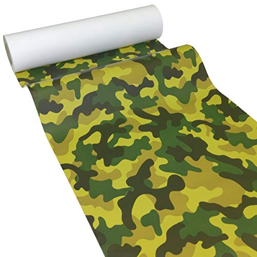 JUNOPAX Papier-Tischläufer 50m x 0,40m Tarnmuster Camouflage, nass- und wischfest von JUNOPAX