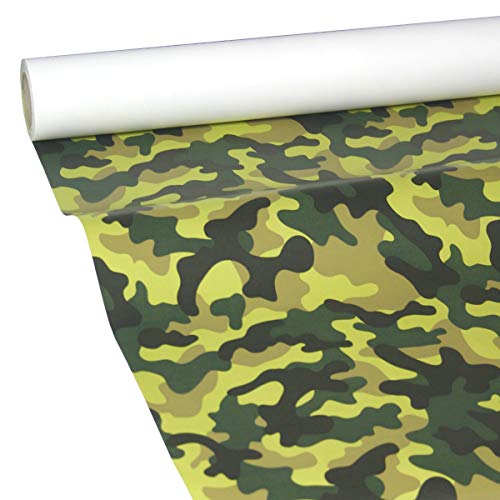 JUNOPAX Papiertischdecke 50m x 1,00m Tarnmuster Camouflage, nass- und wischfest von JUNOPAX