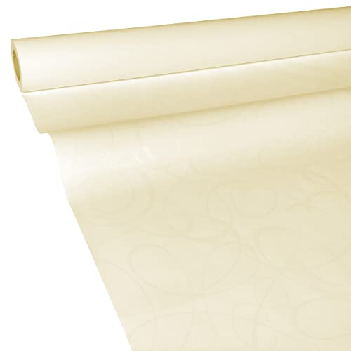 JUNOPAX Papiertischdecke 50m x 1,15m Loop Creme, nass- und wischfest von JUNOPAX