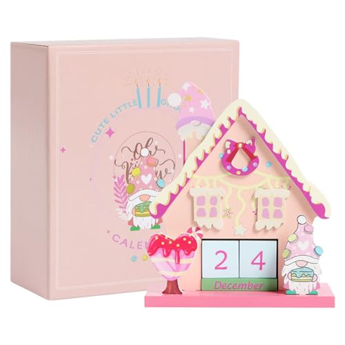 JUOPZKENN Adventskalender, Vertikaler Countdown-Kalender, Countdown-Kalender aus Holz für Weihnachten, Countdown-Dekorationen für das Heimbüro, 16 X 19 Cm (Holz 2) von JUOPZKENN