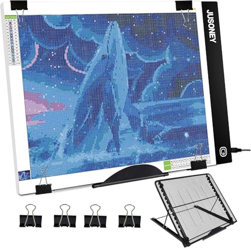 JUSONEY Diamond Painting B4 LED Lichtkasten Dimmable Light Board Kit für 5D Diamant Malerei Künstler Kunst Skizzieren Power von USB mit Abnehmbaren Ständer und Clips (B4 LED Licht Pad) von JUSONEY