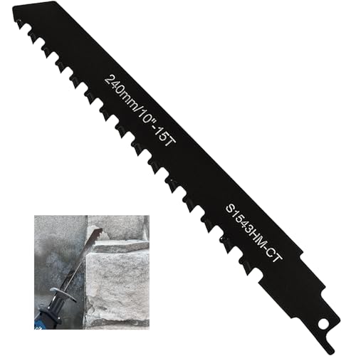 JUXINE Stichsägeblätt,Hartmetall Säbelsägeblatt,Holz Stein Sägeblatt für Ziegel, Beton, Zementplatte,Einhell, Dewalt,Bosch usw.(240mm) von JUXINE