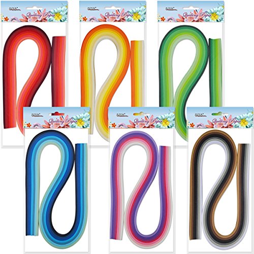 JUYA Papier Quilling Set 54cm Länge Bis zu 42 Shade Farben 6 Stück(42 Farben, Breite 10mm) von JUYA