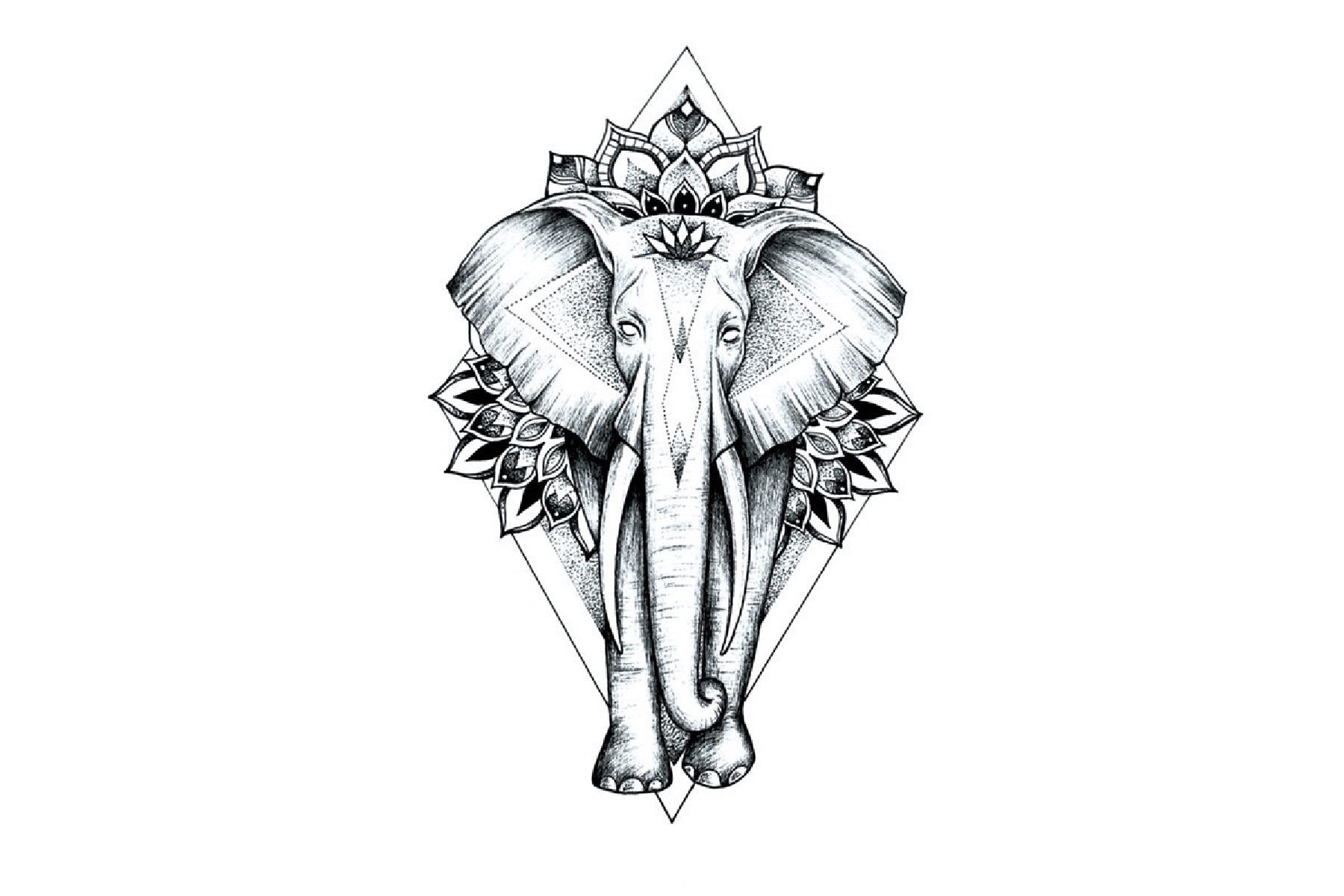 Elefant Temporäres Tattoo, Boho Tier Festival Kleines Mädchen Religion Handgelenk Tattoo von JUZIgift