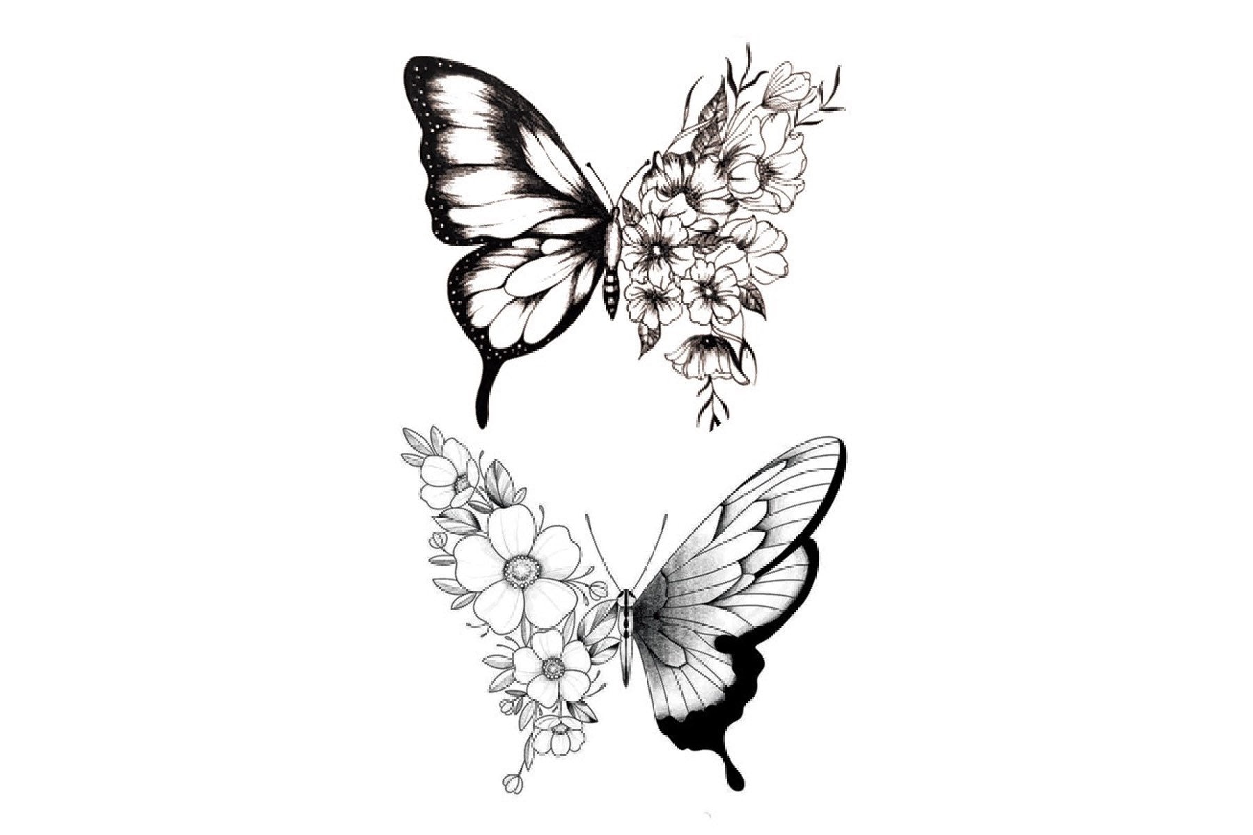 Schmetterling Temporäres Tattoo, Blumen Floral Festival Kleines Mädchen Wildblumen Tattoo von JUZIgift