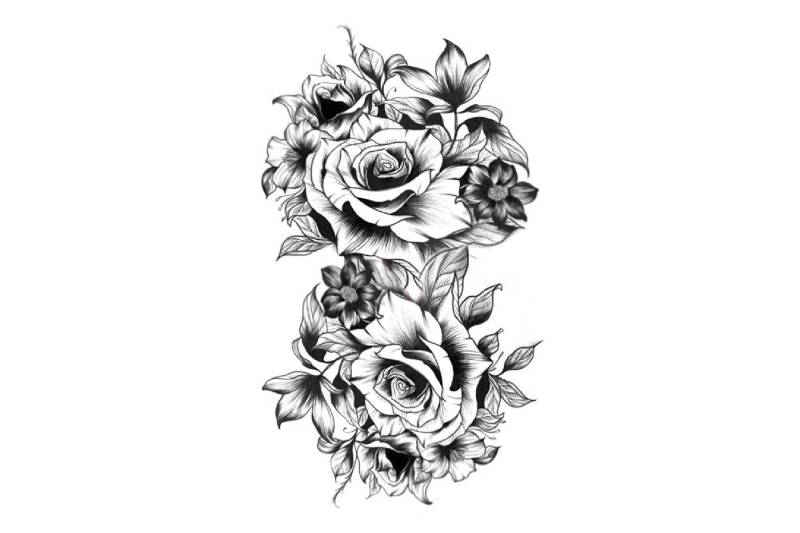 Temporäres Tattoo, Blumen Floral Festival Kleines Mädchen Wildblumen Rose Tattoo von JUZIgift