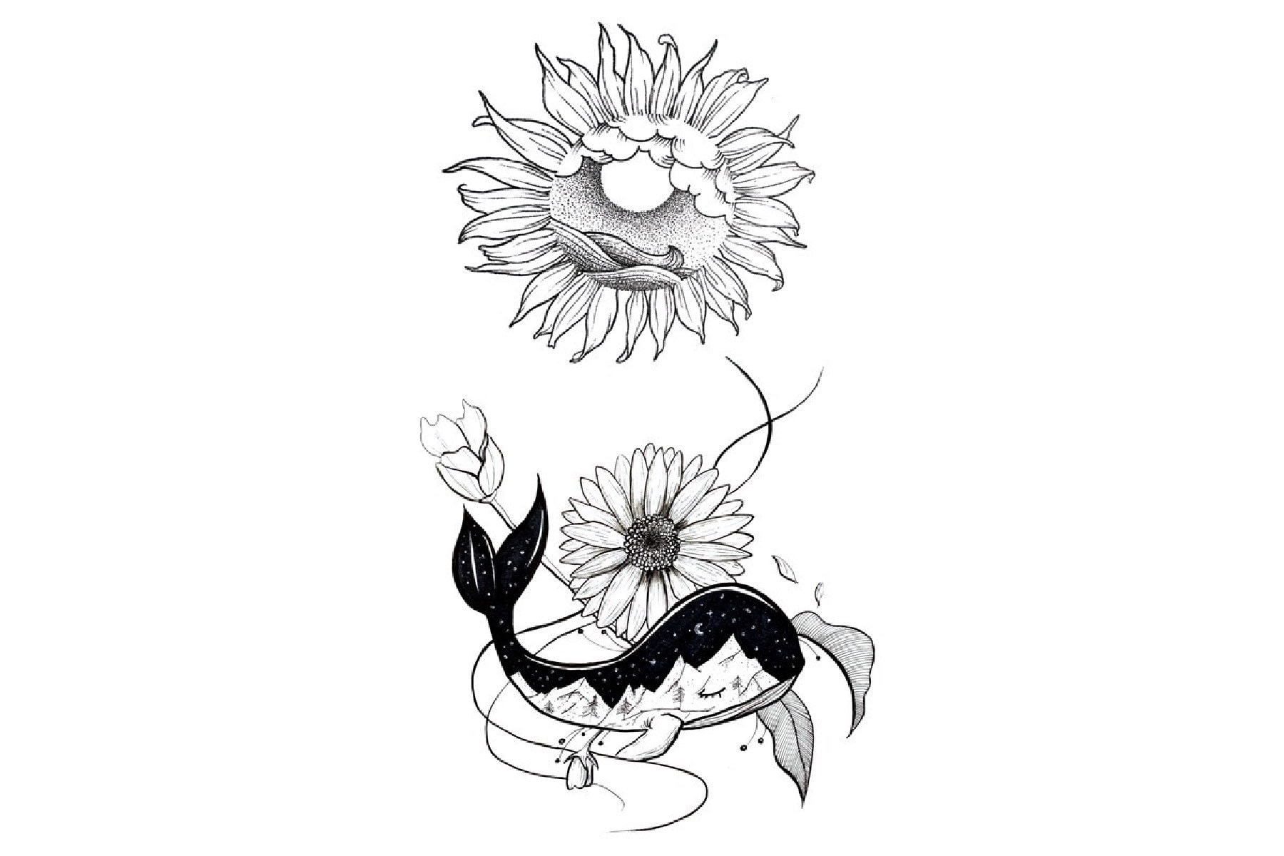 Temporäres Tattoo, Wale Tattoo| Tier Tattoos | Festival Tattoo Sommer Tattoo-Design, Tattoo-Ideen, Tattoo-Flash, Ozean-Tattoo von JUZIgift