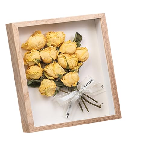 JVHLOV 3D-Bilderrahmen zum Befüllen, 3D Objektrahmen Hölzern Bis 3cm, für Objekte, Blumen, Hochzeitsgeschenk Oder Erinnerungsstücke (10 INCH) von JVHLOV