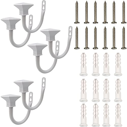 Gardinenstangenhalterung, Vorhangstangen-Basis, Set mit 6 Vorhanghaltern, quadratisches Design, Wandmontage, Vorhang-Raffhalter mit Schrauben für Dekoration, Schlafzimmer, Heimbüro (11 mm a) von JVNALwnkv