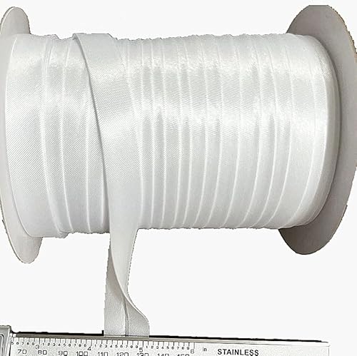 Heimtextilien Satin-Schrägband, doppelt gefaltet, 12 mm (12 mm, Weiß) von JWJJWHBL