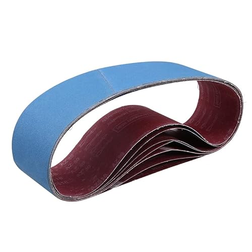 JWOO 5 Stück Zirkonium-Korund-Schleifbänder 100 x 915 mm blaues Schleifpapier 80/120/150/180/240/320/800/1000 Körnungen Poliergürtel Bands Werkzeug (Size : 1000) von JWOO