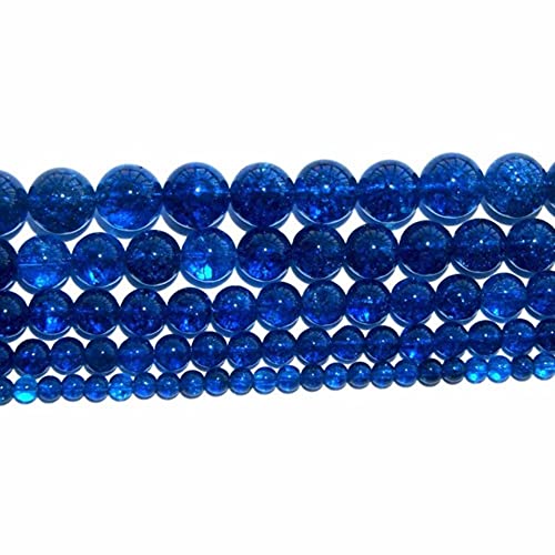 Kristalle Wunderschöne runde Perlen aus Naturstein, Kristallachat, Türkis, 4, 6, 8 und 10 mm zur Schmuckherstellung, DIY-Halsketten, Armbänder, Ohrringe (Farbe: Blauer Kristall, Größe: 6 mm, 60 Per von JWQPAD