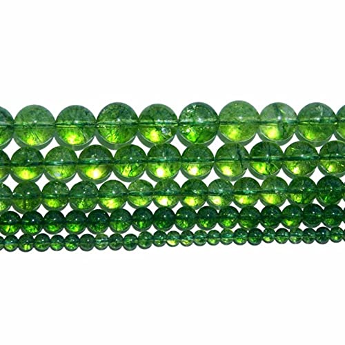 Kristalle Wunderschöne runde Perlen aus Naturstein, Kristallachat, Türkis, 4, 6, 8 und 10 mm zur Schmuckherstellung, DIY-Halsketten, Armbänder, Ohrringe (Farbe: Grüner Kristall, Größe: 8 mm, 45 Per von JWQPAD