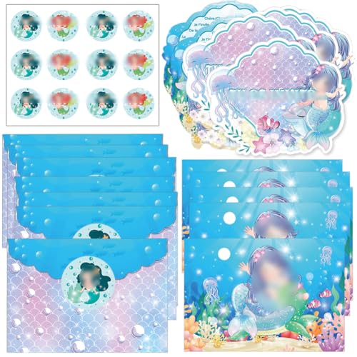 JXBBAAC Cartoon Einladungskarte, 36Pcs Partyeinladungen, Partyeinladungen Set, Kindergeburtstag Einladungskarten, Anime Einladung Set, Einladungskarte mit Umschläge und Aufkleber von JXBBAAC